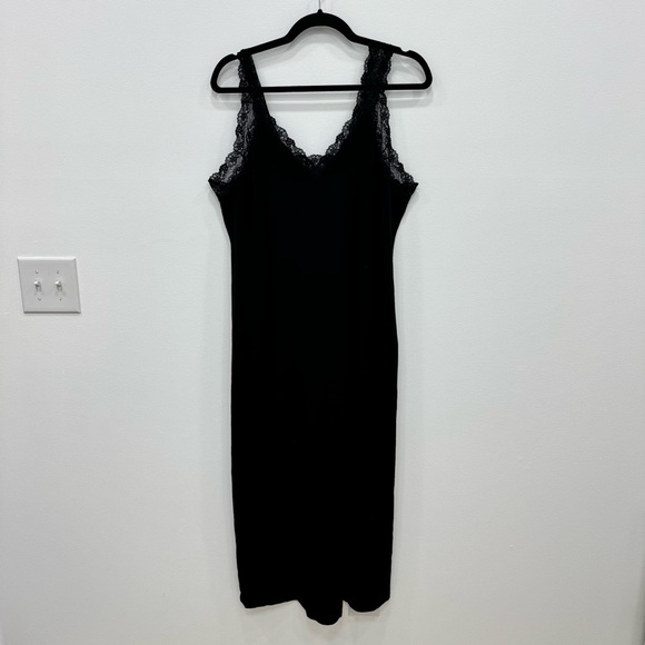 Peruvian Connection Black Nightgown with Lace and Sheer Back Detail Women's XL - Picture 1 of 6